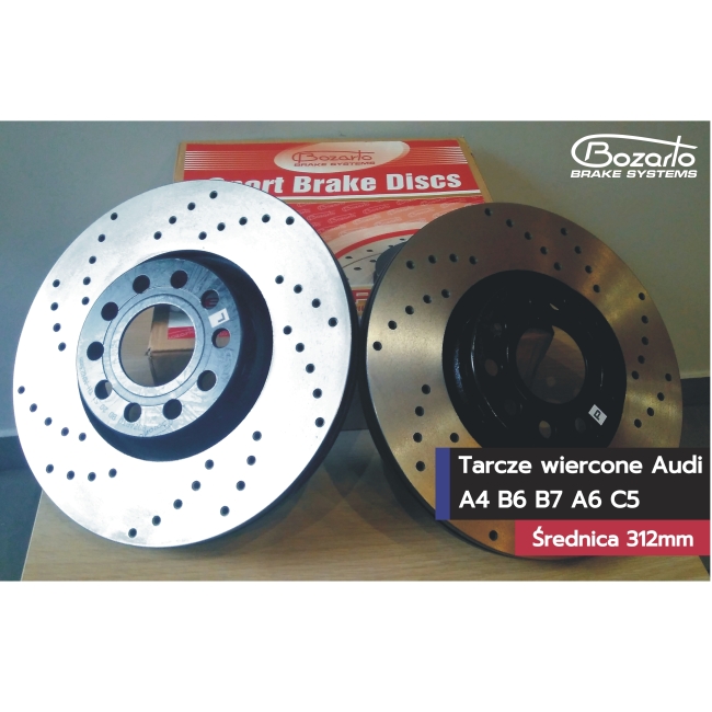 Na zamówienie przygotowaliśmy tarcze Bozarto tylko wiercone do Audi A4 B6 B7 A6 C5