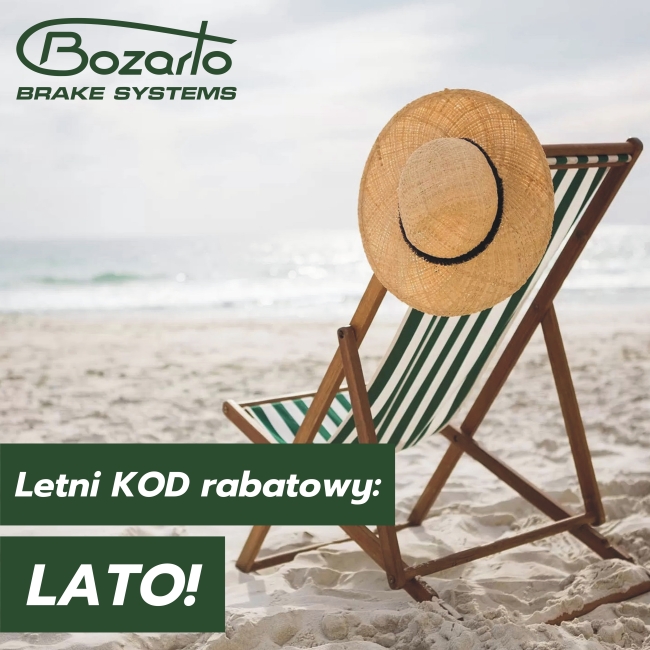 Lato z Bozarto KOD rabatowy. Promocja na tarcze hamulcowe, klocki, przewody w oplocie stalowym
