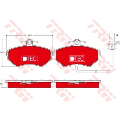 CERAMICZNE klocki hamulcowe TRW DTec Audi A4 B5 B6 B7 Seat Exeo VW Passat B5 B6 do tarcz 280mm komplet przód czujnik