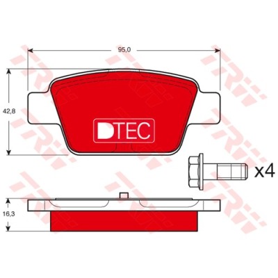 CERAMICZNE klocki hamulcowe TRW DTec Alfa Romeo MiTo Fiat Bravo II Stilo Lancia Delta III komplet TYŁ
