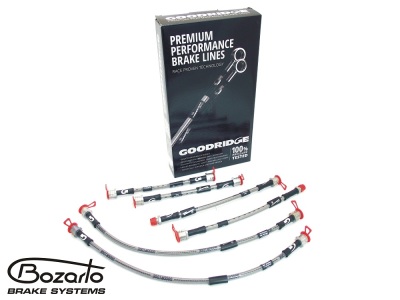 Sportowe przewody hamulcowe Goodridge w oplocie stalowym Audi A8 S8 D3 4E2 4E8 2.8 3.0 3.7 4.2 TDi 6.0 W12 komplet