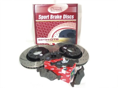 Zestaw hamulcowy PRZÓD tarcze 256x24 Bozarto GTR + klocki TRW Daewoo Lanos Opel Astra I Calibra 2.0 Kadett GSi Vectra A B